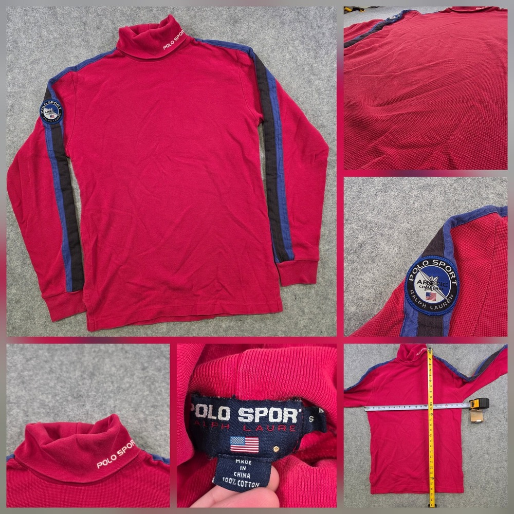 VTG Polo Sport Ralph Lauren Shirt Mens Small Thermal Turtleneck Arctic Challenge